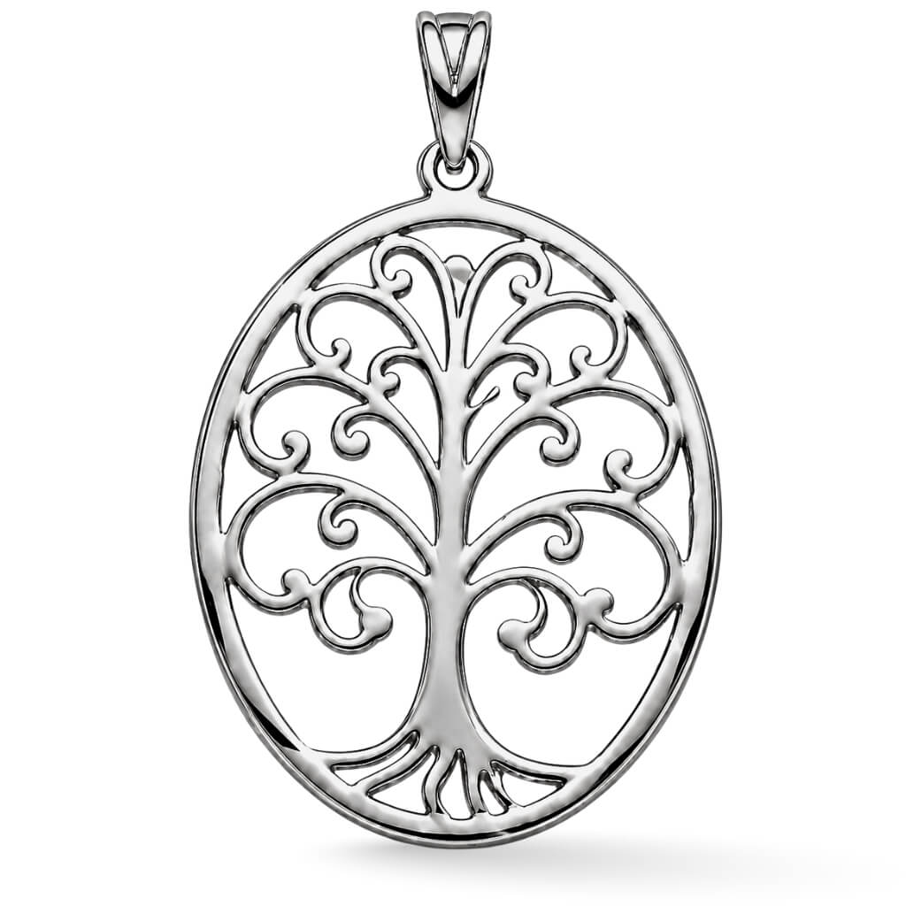 Pingente Medalha Oval Árvore da Vida